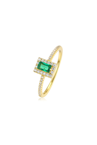 Emerald  & CZ Ring