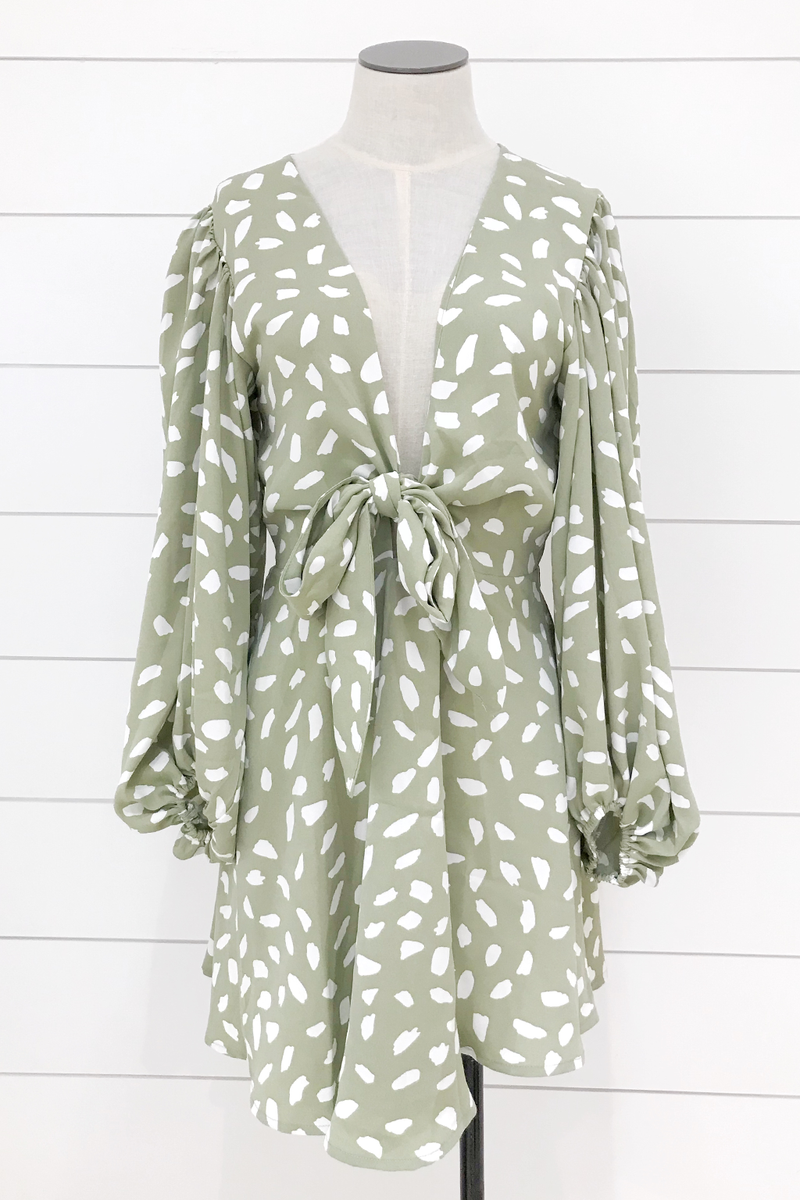 pistachio mini dress Pistachio Spotted Mini Dress – House of Lucky