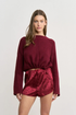 Satin Bow Tie Back Sweater
