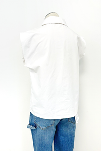 Carrie Silver Dome Button Down Top