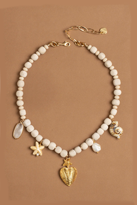 Cream Shell Mix Charm Necklace