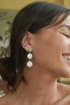 Lulu Pearl Earrings-Gold