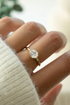 Sideways Bezel Pear Ring
