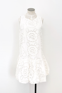 Embroidered Bubble Hem Mini Dress