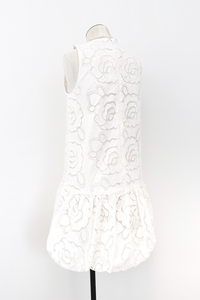 Embroidered Bubble Hem Mini Dress
