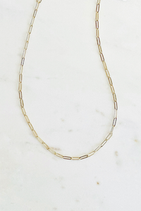 Gold Thin Paperclip Necklace