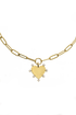Diamond Paperclip Heart Necklace