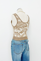 Marbled Button Crop Top
