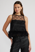 Miley Feather Trim Top