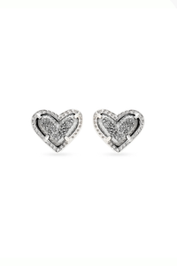 Ari Heart Druzy Stud Earrings