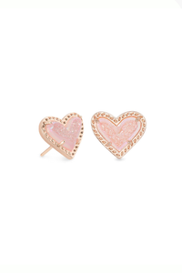 Ari Heart Druzy Stud Earrings