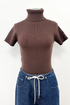 Short Sleeve Turtleneck Sweater
