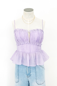 Sylvan Shirred Peplum Top