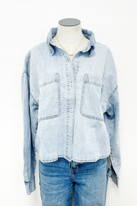 The Editor Cropped Button Up Shirt