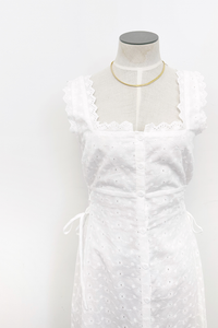 Tieing Sides Eyelet Dress