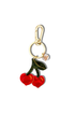 Hand Painted Bag Charm - Cherry Hearts