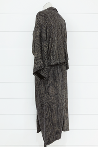 Metallic V-Neck Ruched Dress