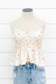 Flying Hearts Shirred Crop Top