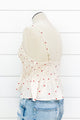 Flying Hearts Shirred Crop Top