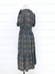 Diamond Puff Sleeve Dress