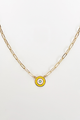 Enamel Round Evil Eye Necklace