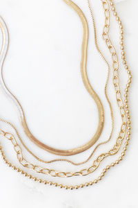 Ball Chain Herringbone Necklace