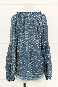 Balloon Sleeve Peasant Blouse