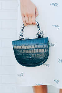 Black U Shape Crossbody W/ Scarf