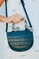 Black U Shape Crossbody W/ Scarf