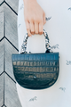 Black U Shape Crossbody W/ Scarf