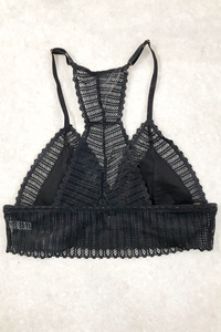 Ribbed Lace Boho Racerback Bralette