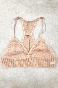 Ribbed Lace Boho Racerback Bralette