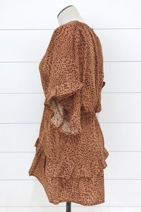 Dark Coral Leopard Romper