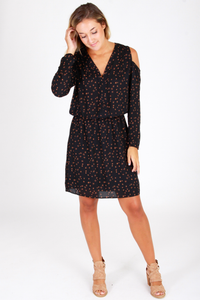 V Neck Cold Shoulder Dress - House of Lucky