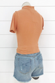 Cinch Front Mock Top