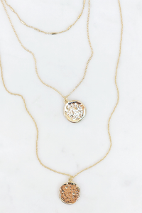 Triple Necklace With Discs