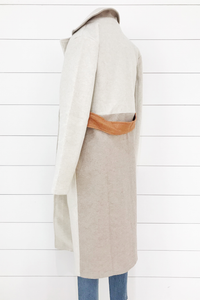 Color Block Long Coat