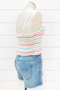 Crochet Rainbow Crop Top