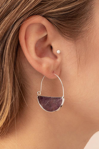 Gold Stone Prism Hoop