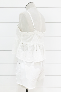 Eyelet Ruffle Top