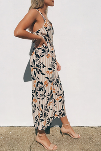 Fall Petals Crop Jumpsuit
