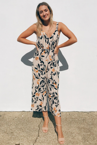 Fall Petals Crop Jumpsuit