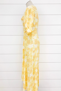 Frill Sleeve Maxi Wrap Dress