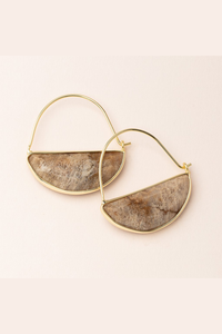 Gold Stone Prism Hoop