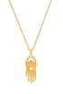 Hamsa Opal and CZ Accent Necklace