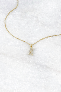 Delicate CZ Initial Necklace