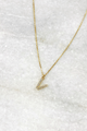 Delicate CZ Initial Necklace