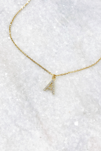Delicate CZ Initial Necklace