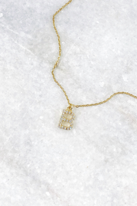 Delicate CZ Initial Necklace