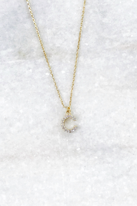 Delicate CZ Initial Necklace